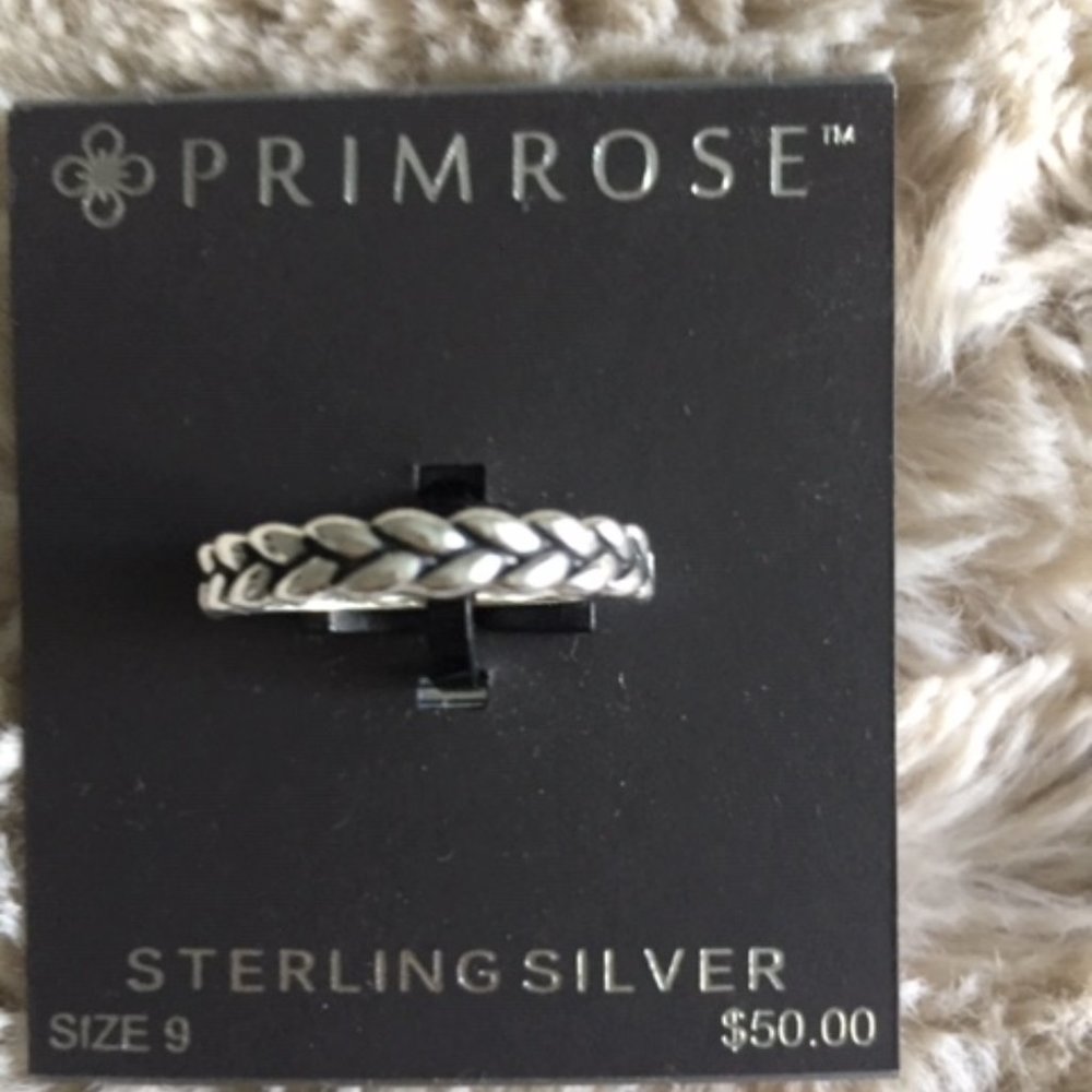 Primrose Sterling Silver Braided Band Ring - Silver